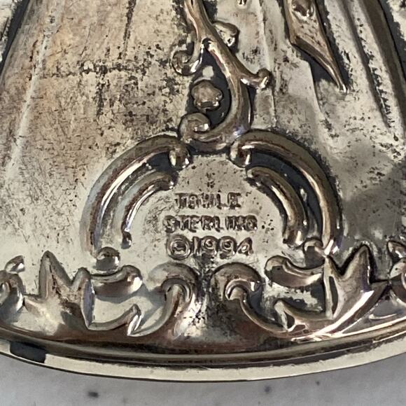 VTG Towle Sterling Silver Christmas Ornament Only Angel 1994 4th Edition 3.5” - Picture 2 of 8